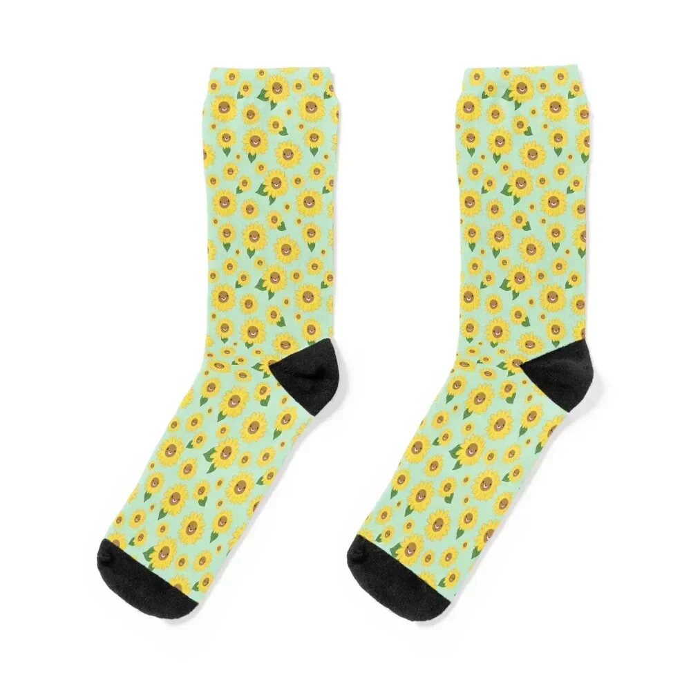 

Kawaii Happy Sunflower Socks christmas stocking Climbing bright garter ankle Men's Socks Women's