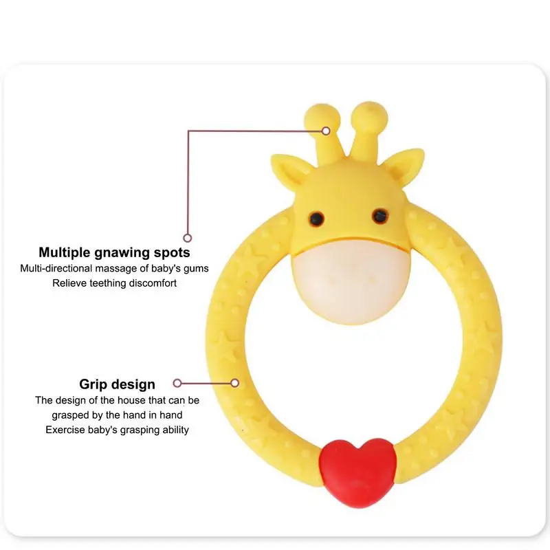 Mainan gigitan rusa silikon, Teether silikon untuk bayi rusa Antler Teether mainan untuk anak perempuan berbentuk rusa mainan tumbuh gigi mudah mengambil