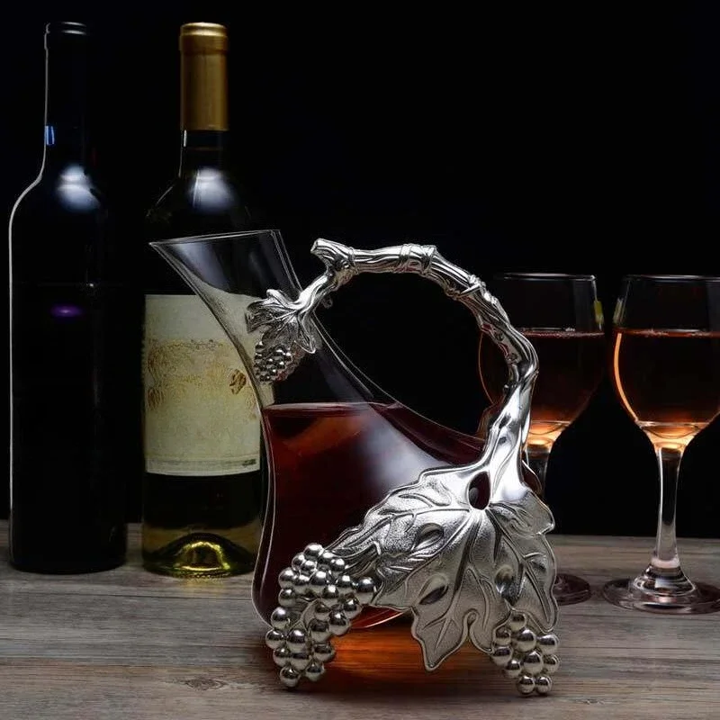 Limited Offer European-style Household Luxury High-end Red Wine Decanter Personalized Creative Glass Jug With Gold And Silver