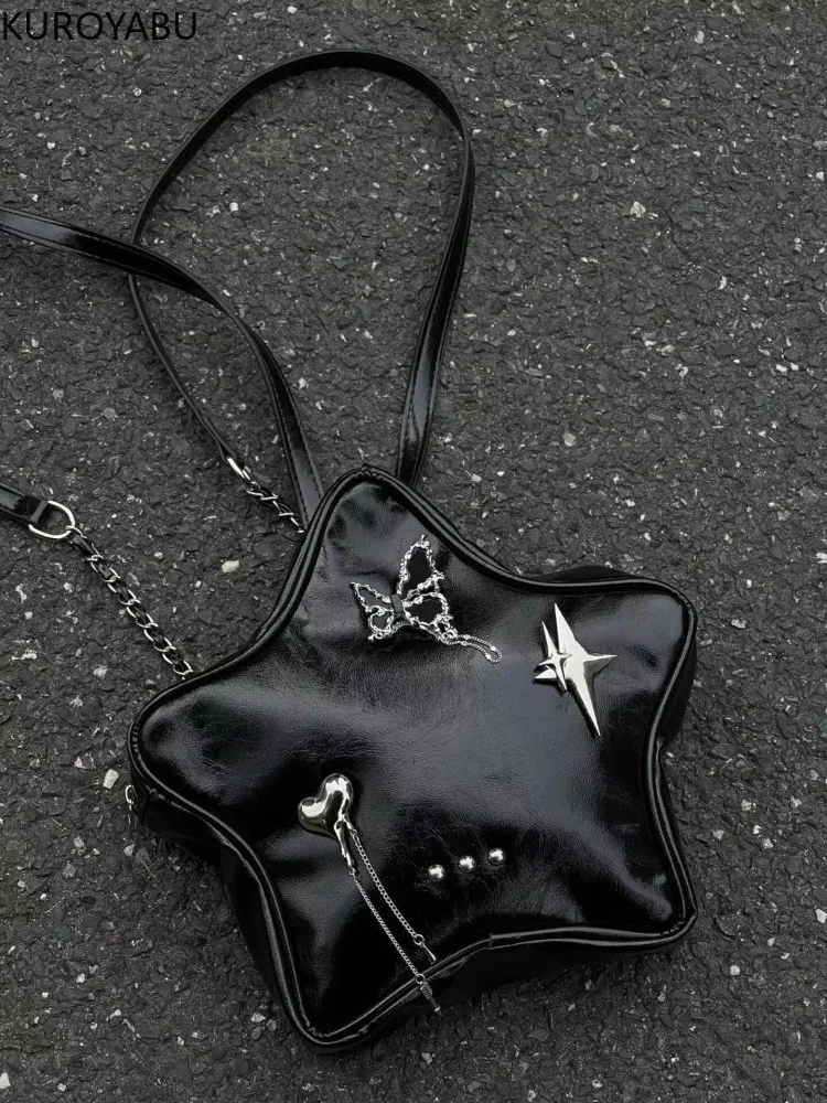 

Chic Chain Star PU Backpack 2025 New Arrive Advanced Lightweight Backpacks Fashion Women's Bag Y2k Shoulder Bags Bolsas De Mujer