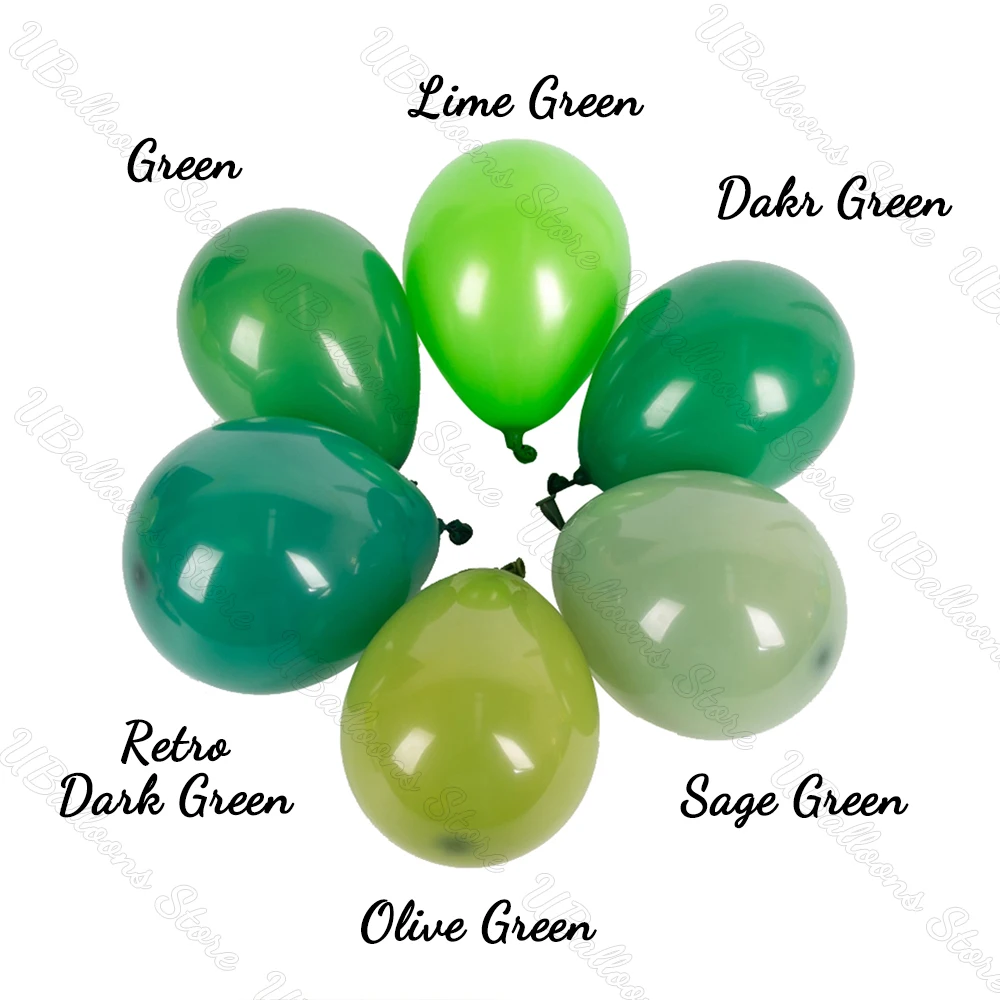 10/20/30Pcs Green Birthday Balloons Metal Retro Dark Green Sage Green Balloons for Wedding Decorations Birthday Christmas Party