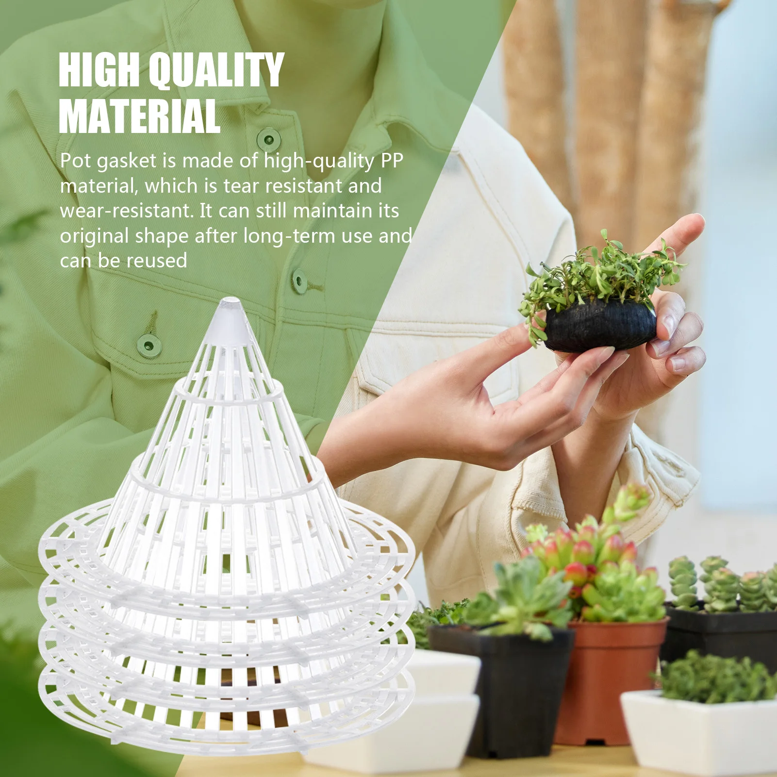 30Pcs Flowerpot Drain Net Hydroponic Mesh Pot Plastic Cone Mesh Gasket Mesh Mat Bottom Mesh ​Water Leakage Mat Gardening Tools