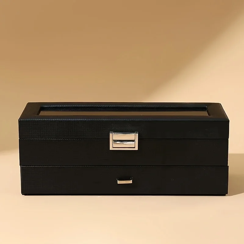 1pc 6 Slot Watch Display Storage Box With Detachable Liner, Watch & Jewelry Display Basket, Household Storage Organizer For Dres