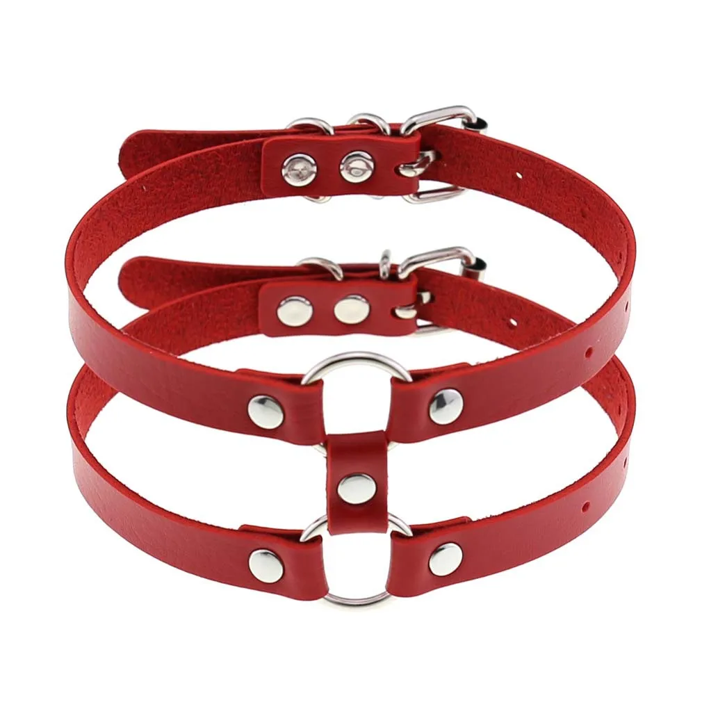 Gothic Simple  Individuality Sex appeal  Harajuku  Cortex  Double row  Circle  Choker  Choker  Pin buckle  Collarbone  Necklace