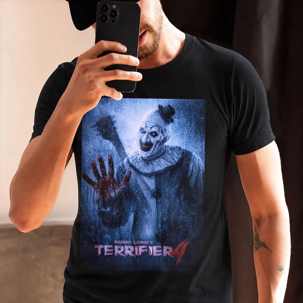 Retro Horror Movie Terrifier Art The Clown Killer Scary Halloween Gift T Shirt 0805 Short Sleeve Graphic clothes All size tops