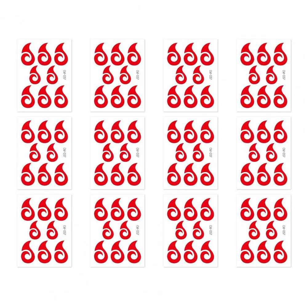 Flame Wave Pattern Stickers Flame Wave Face Sticker Set for Kids Blue Waterproof Decals for Cosplay Performances Washable Face