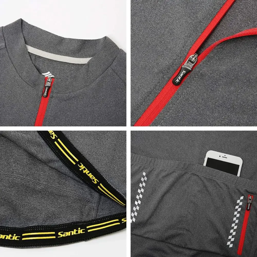 Santic Men's Cycling Jersey Quick Drying Summer Mountain Bike Shirts Breathable Road Riding Bicycle Tops Clothing EU/US Size