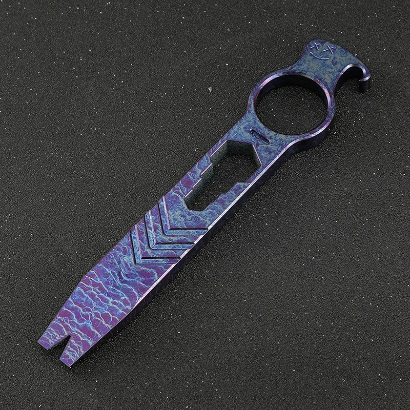 Titanium Multifunctional EDC Crowbar Portable Screw Bottle Opener Defense Wrench Self-Defense edc Gadget view 5