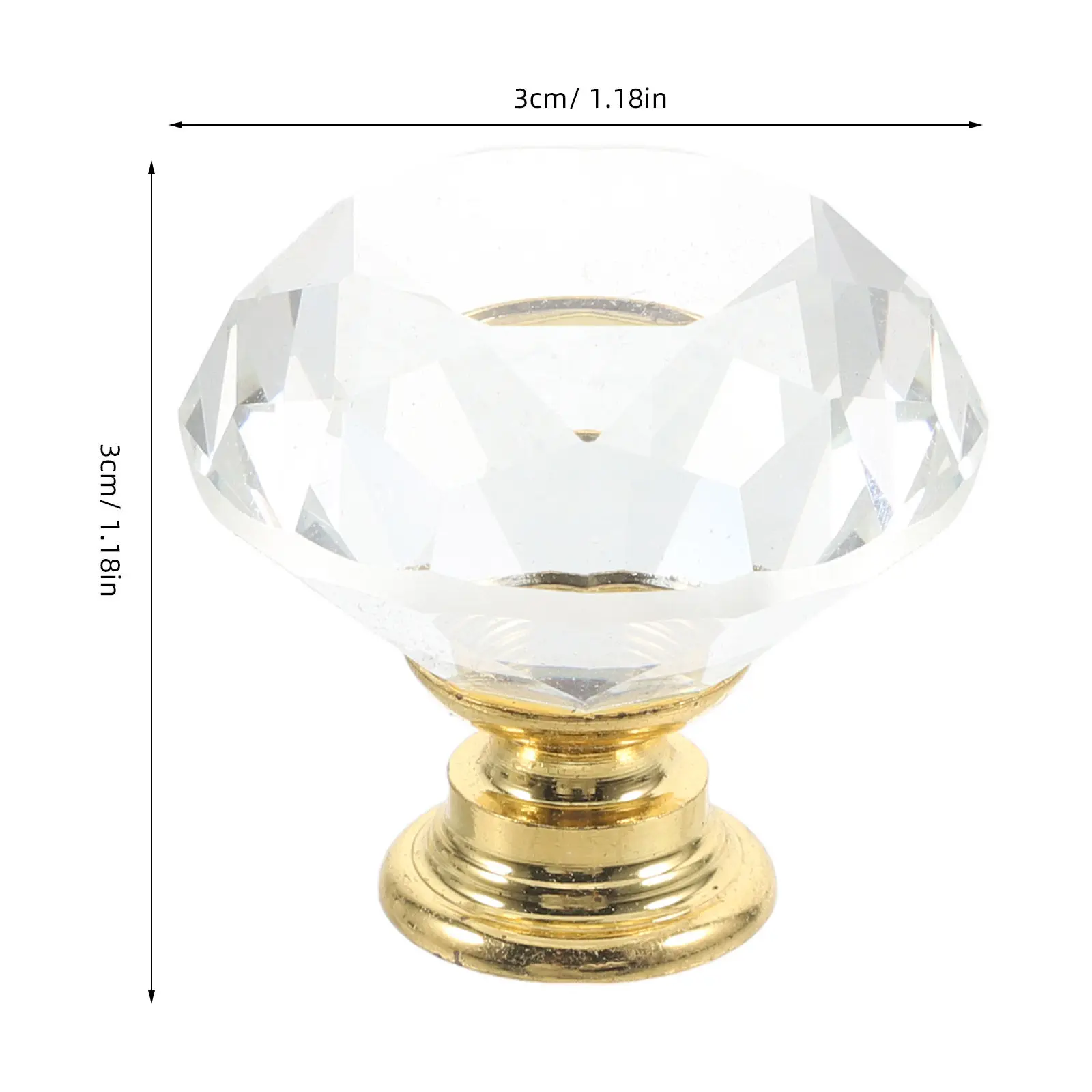 Crystal Glass Cabinet Knobs 2 Pack Clear Dresser Drawer Pulls for Closet Door Bathroom Furniture Hardware