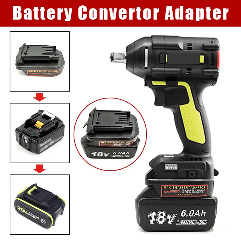 

Electrical Tool Adapter for Makita 18V Li-ion Battery BL1830 BL1850 Convert To Green Worx 5PIN 20V Max Lithium Battery