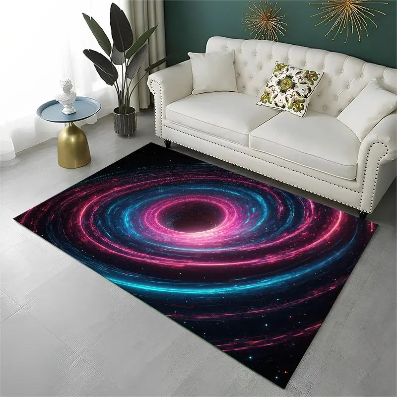 Dream Universe Galaxy Space Stars Black Hole Milky Way Large Area Rug Non-slip Carpet for Bedroom Living Room Sofa Floor Mat