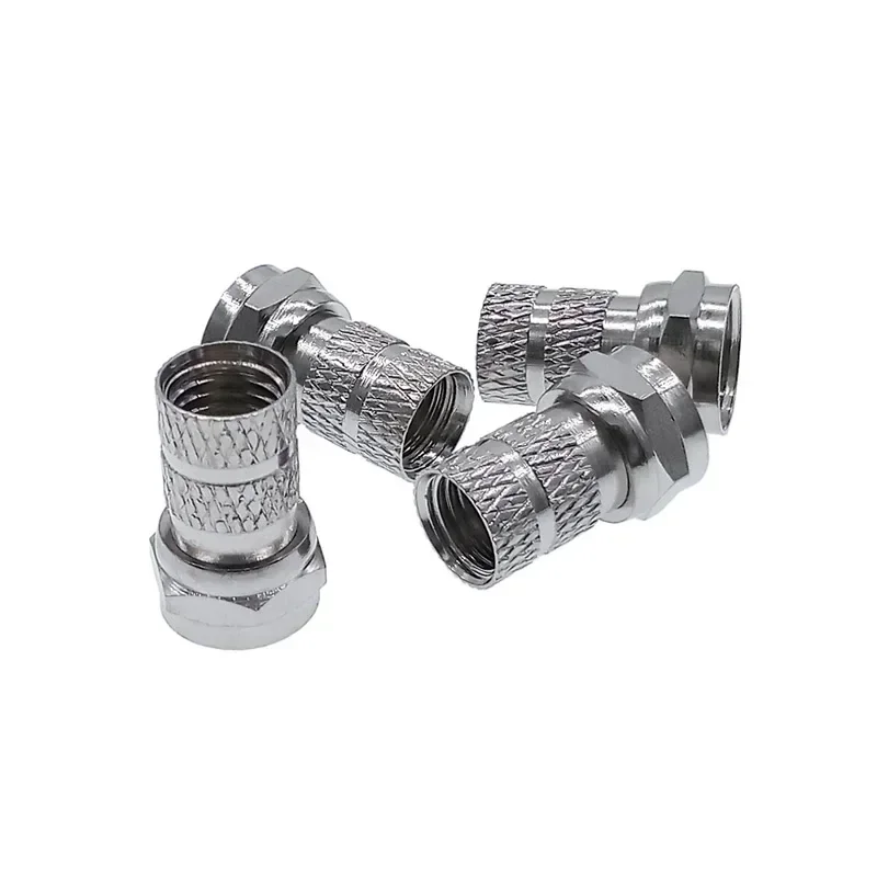 10PCS 75-5 F Type Coaxial Cable Connector Plugs Brass materials singnal Line connectors F connector