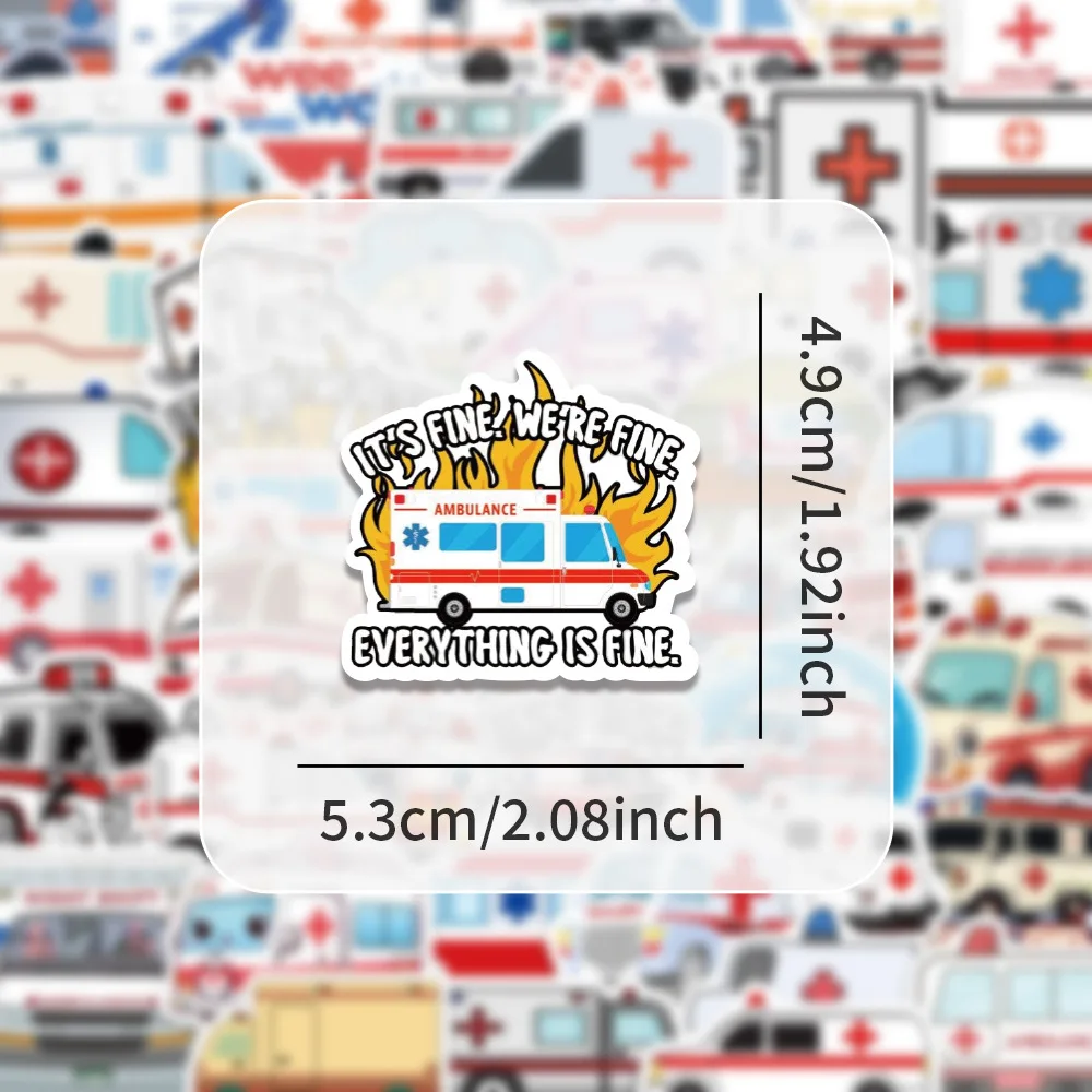 Autocollants médicaux imperméables et créatifs, étiquette de dessin animé, décoration pour carnet de notes, guitare Mobile, tasse d'eau, valise, jouets Graffiti, 60 pièces