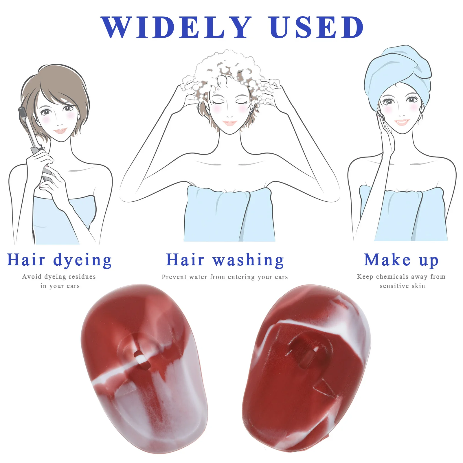 

Waterproof Hair Dye Ear Cups Covers Aldult Earlobe Protector Silica Gel Reusable for Bridegroom