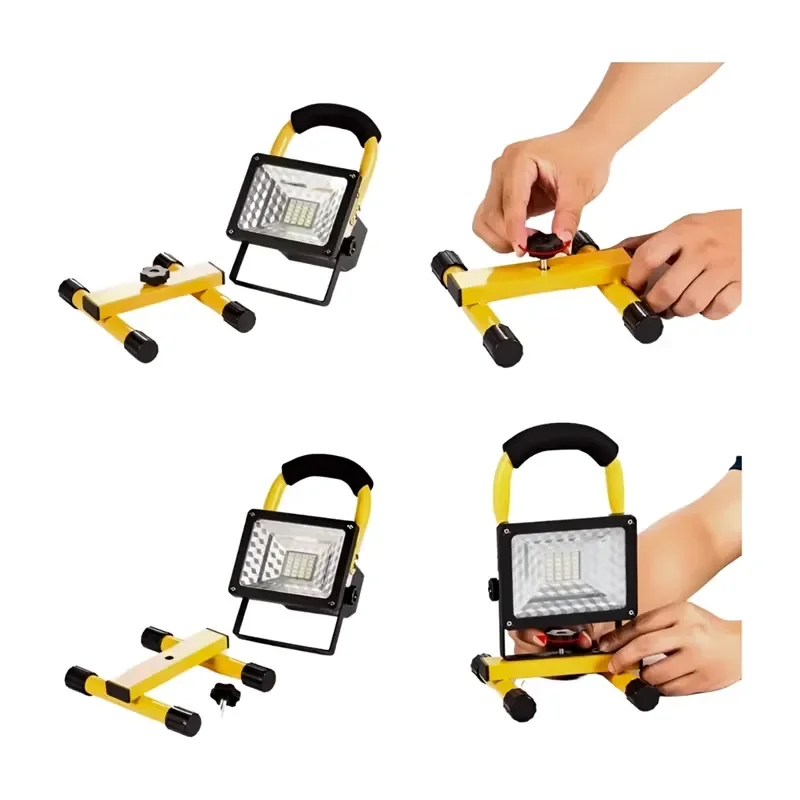 100W 200W 300W COB LED Flood Light IP65 Waterproof Rechargeable Work Lamp 6000K Cool White for Engineering Installation