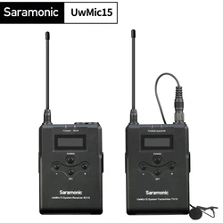 Saramonic UwMic15 UHF Wireless Lavalier Microphone System 16 Channel Omnidirectional Lap Mic for DSLR Camra Camcorder Canon DSLR