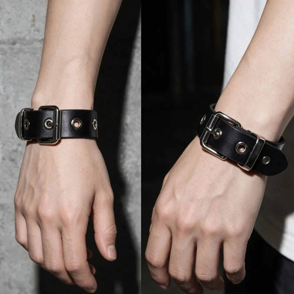 Adjustable Punk Leather Arm Cuff Gothic Lolita Armband Cosplay Live Stream Accessory Couple Bracelet Fashion Jewelry