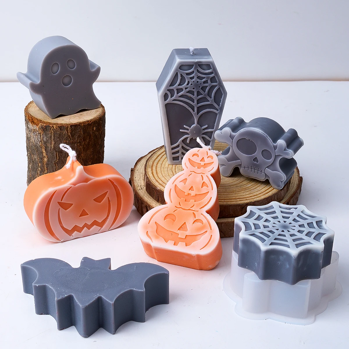 3D ハロウィンシリーズキャンドルモールド DIY スタック - Photography Online のレビューと価格