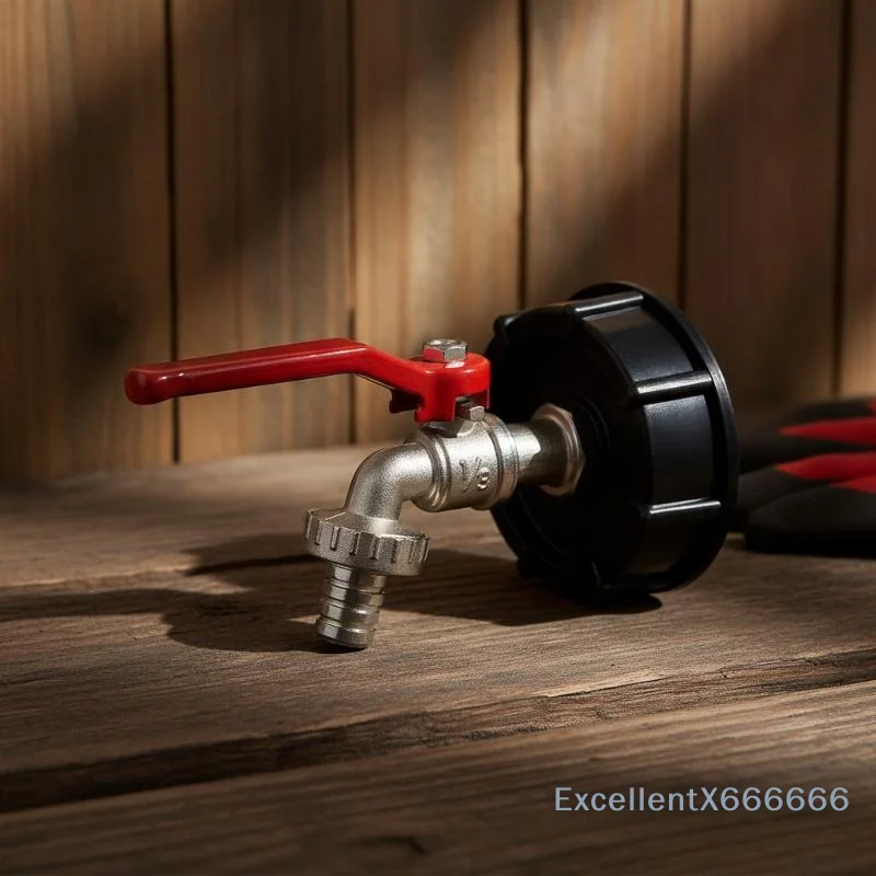 Heavy Duty Brass IBC Tote Ball Valve Adapter With Leak Proof Gaskets Perfect For Garden Watering Rain Liquid Transfer
