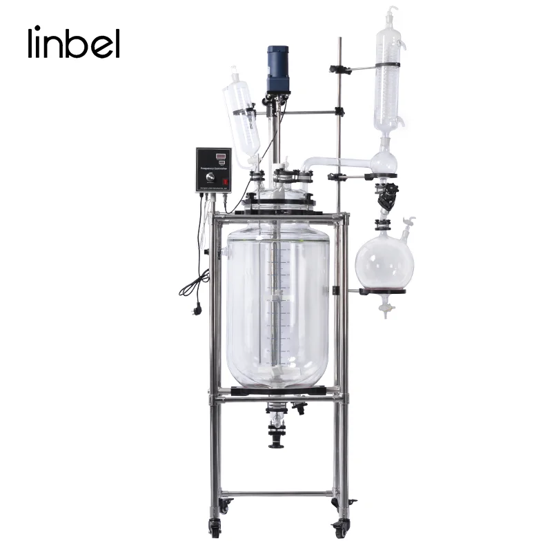 UL Certificate Double Layers Jacketed 5L 10L 20L 50L 100L 200L Glass Chemical Reactor