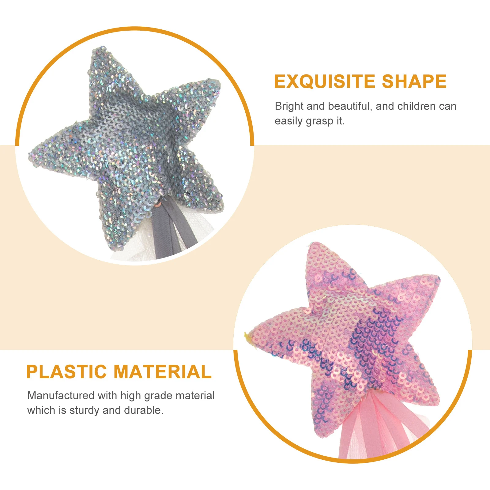 3 個グリッタースター妖精の杖光沢のあるコスプレ小道具キッズパーティー用品女の子妖精の杖キッズパーティー用品