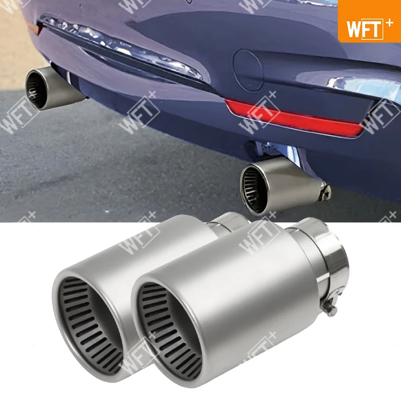 1 Pcs Matte Stainless Steel Car Muffler Tip Exhaust Tip System Pipe Universal Exhaust Tip 60MM 63mm GTI MK7 Golf7 Nozzle