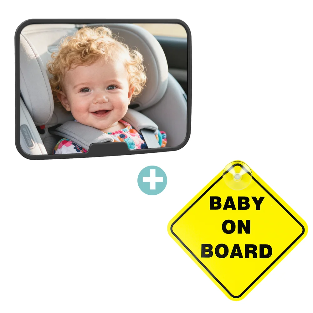 Car Seat Baby Mirror Rear Facing Infant Wide Clear View Shatterproof Crash Tested Adjustable Baby Car Rearview Mirror