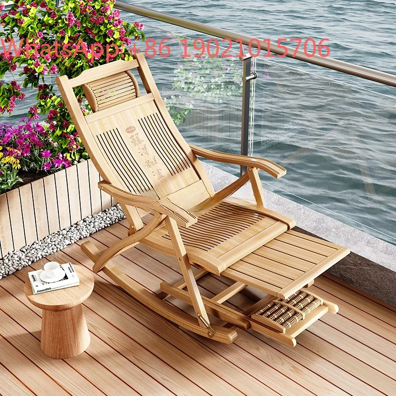CL happy recliner adult elderly balcony small courtyard cool nap lunch break bamboo chair