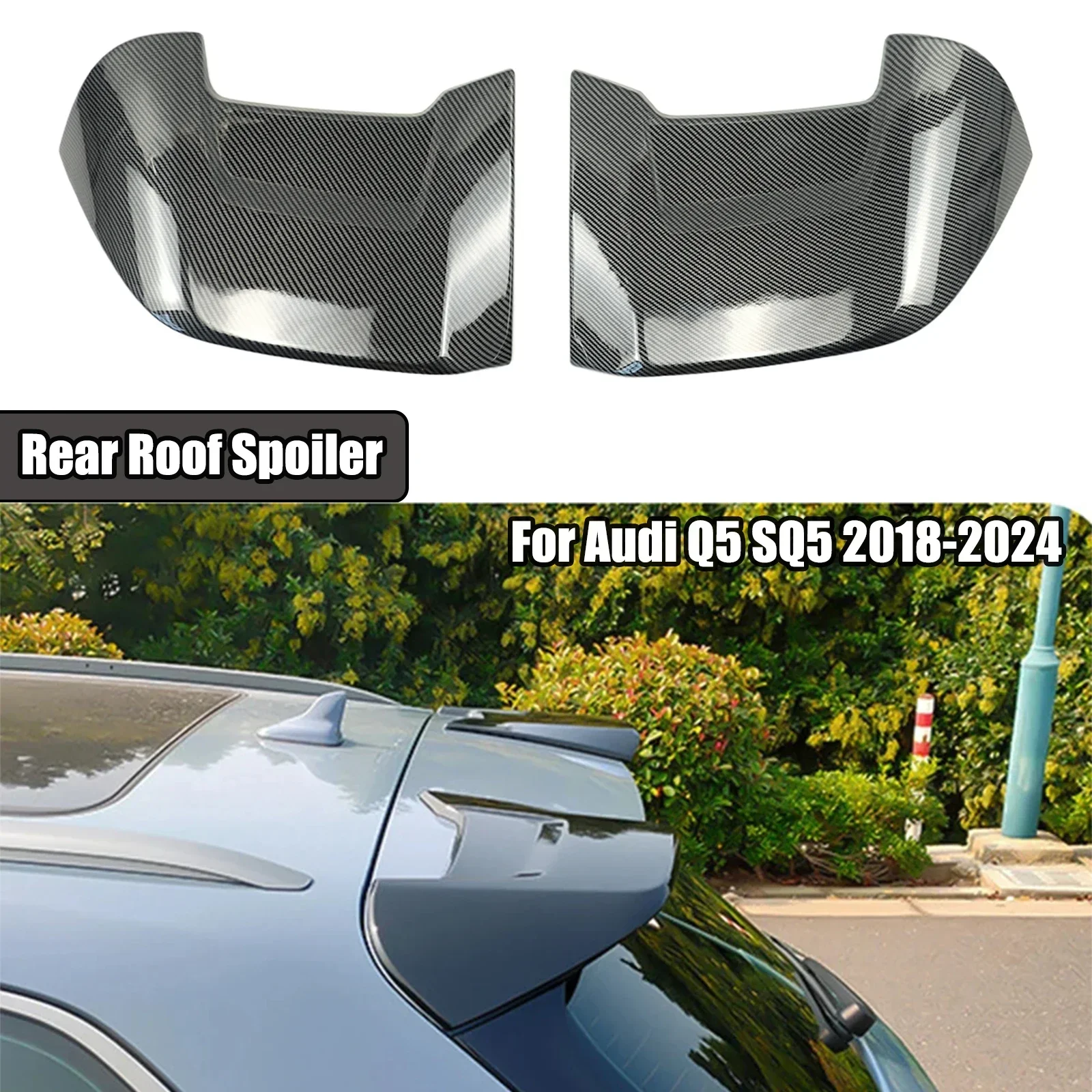 

For Audi Q5 SQ5 2018-2024 ABT Style Rear Roof Extension Spoiler Wing Tail Diffuser Lip Splitter Car Exterior Accessory