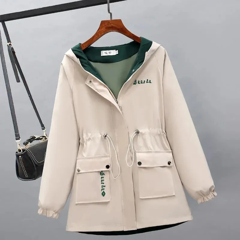 Pop Lining/ Velvet Jacket Women Spring Korean Casual Lining Windbreaker Women Autumn Winter Hooded Coat Female Spring Windbreake