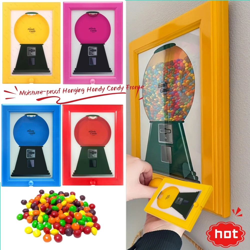 2 in 1 Creative Candy Dispenser Picture Frame Wall Mount Gumball Machine For Desk Countertop Kids Adults Office Sweet Display Gi