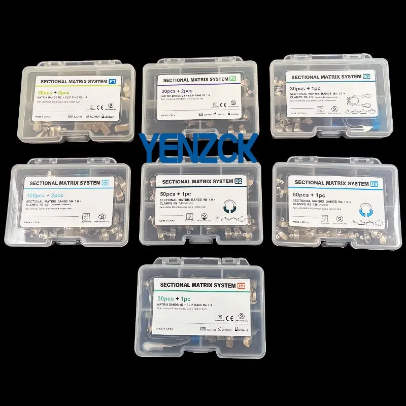 1 Set Dental Sectional Matrix System Sectional Matrix Band with Spring Clip 7 Types Optional
