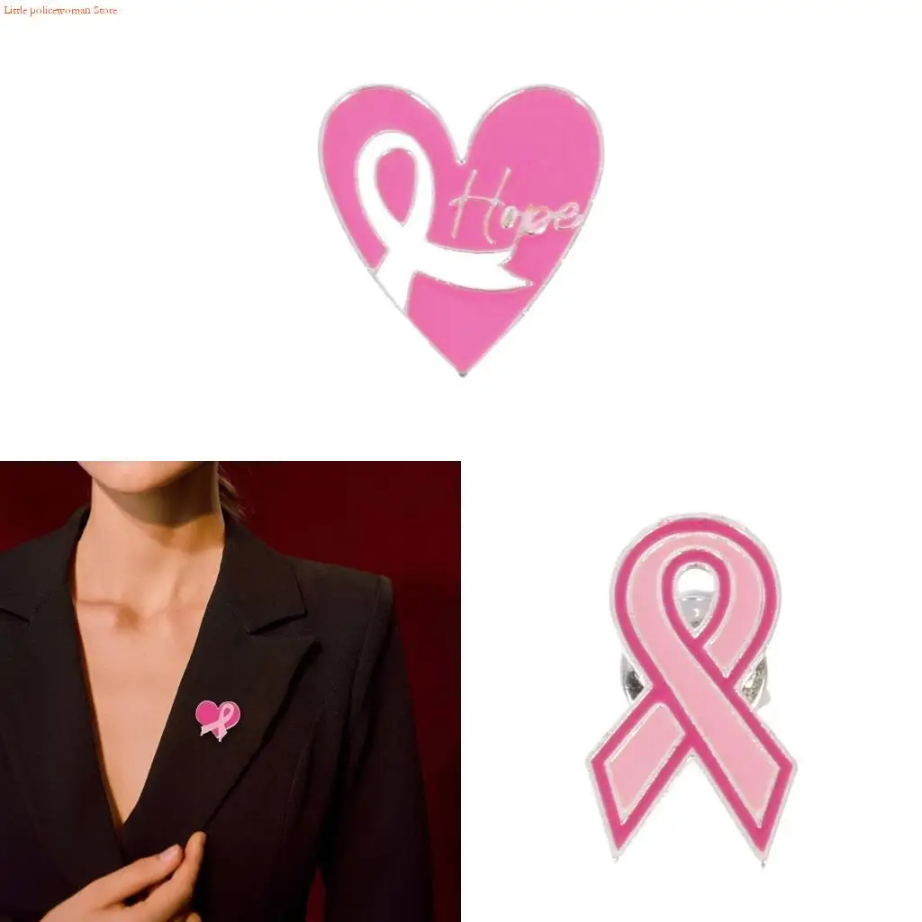 F92D Health Advocacy Pink Ribbon Lapel Pin Sweater Badge Accessory for Charity Event