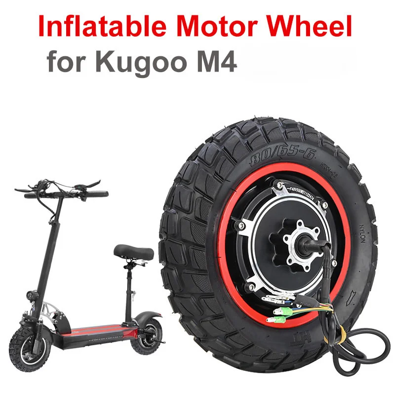 

10inch Motor with Off-road Air Tires for KUGOO M4 Rear Wheel Motor Hub with Tires 48V 500W Electric Scooter Original Parts