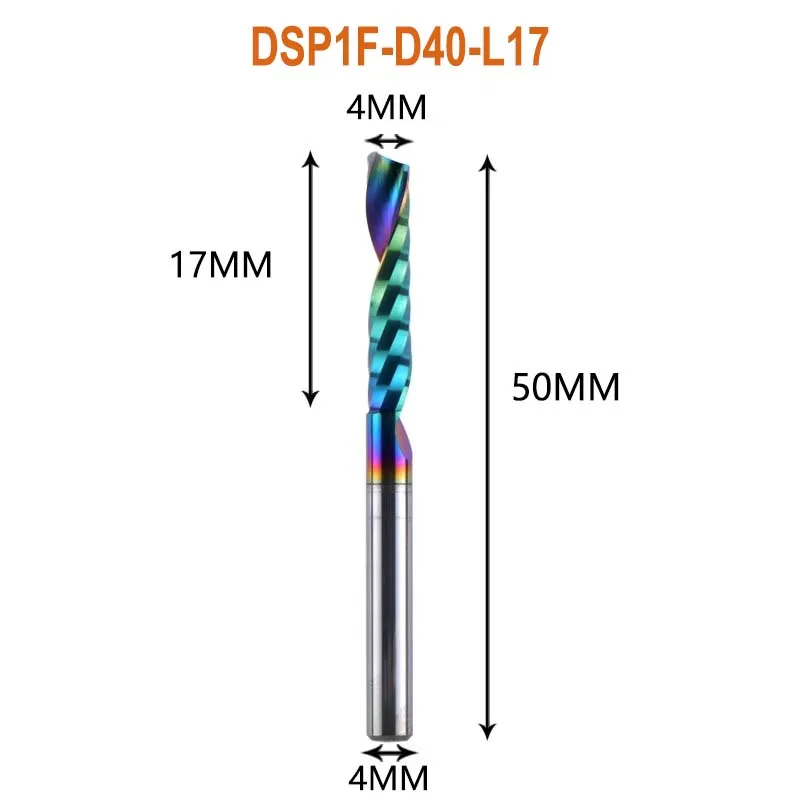 1 st AAAAA Enkele Fluit Carbide Spiraal Frees 3.175, 4.5, 6mm Aluminium Frees Graveren Houtbewerking Acryl DLC Coating