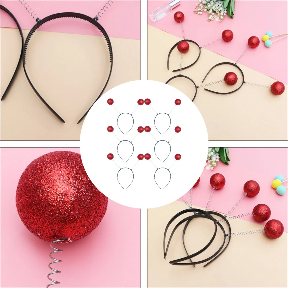 

6 Pcs Makeup Foam Ball Headband Child Curly Plastic Hair Accessories for Women Party Headdress