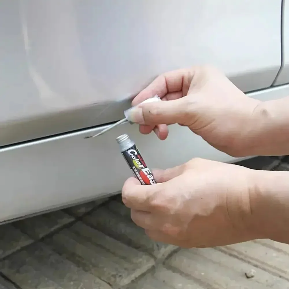 فرشاة قلم إصلاح الخدوش لطلاء السيارات، قلم تحديد طلاء مقاوم للماء، العناية بإطارات السيارة، الحفاظ على السيارات، أسود وأبيض وأحمر وفضي #6