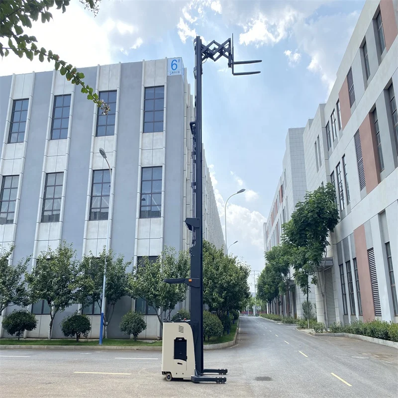 1.6T 1600KG Fork Scissor Type  Lead-Acid 6500mm Electric Battery Reach Stacker Truck with Double Scissor Lift view 4
