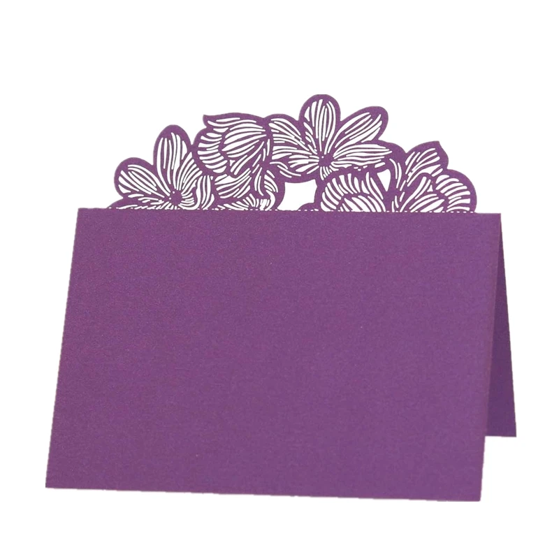 50pcs Lotus Leaf Wedding Place Cards Meeting Seat Card Reception Table Sign Banquet Business Celebration Greeting Card Wholesale