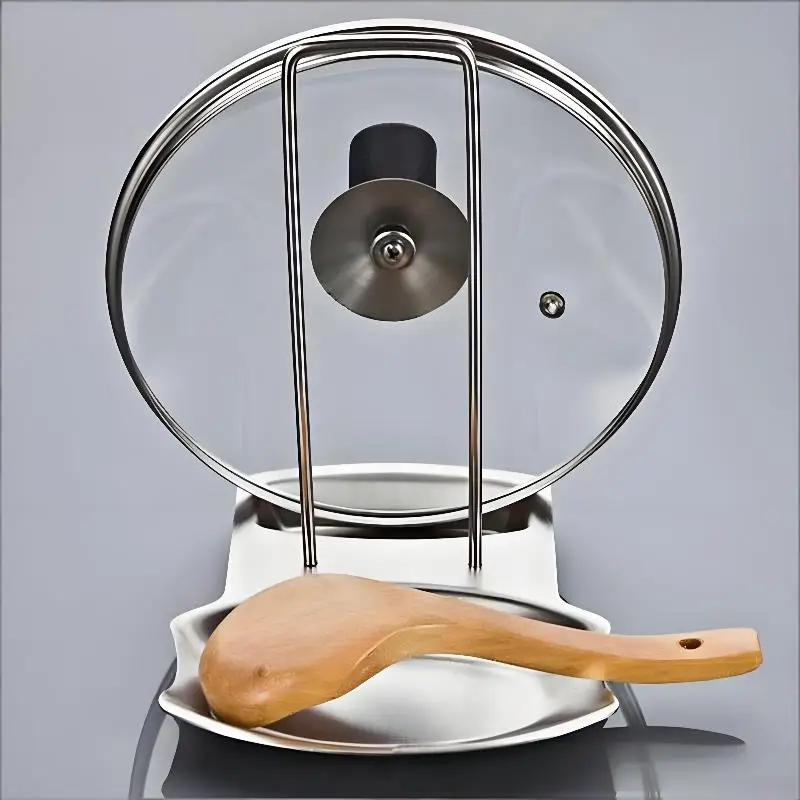 Stainless Steel Pot Lid Holder Kitchen Storage Rack For Utensils And Dish Storage Multi-Functional Home Use Organizer