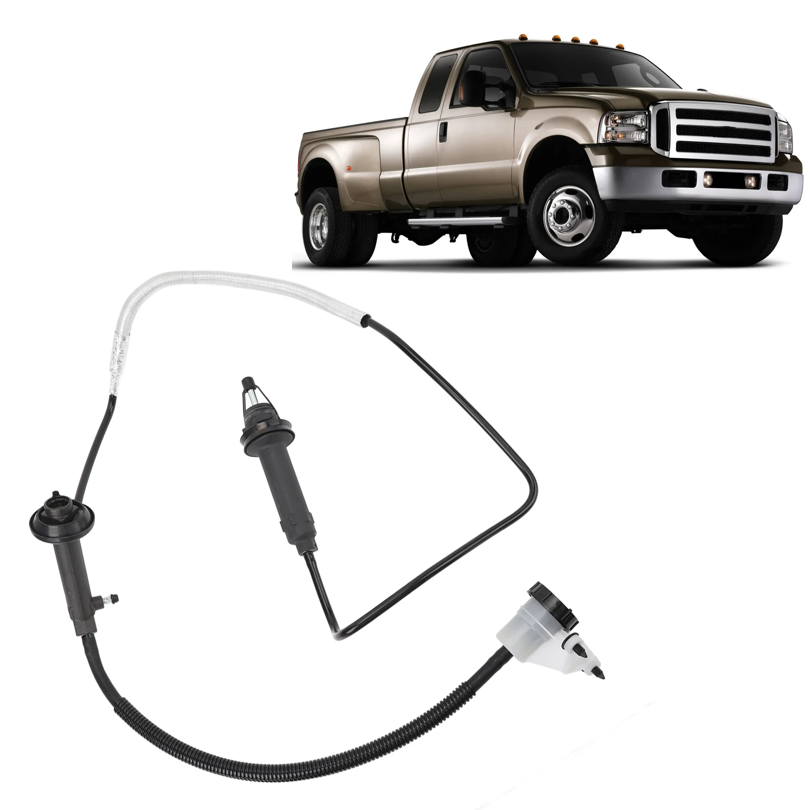 CC649021 Clutch Master Slave Cylinder With Pipeline, Hydraulic Clutch Assembly For Ford F250 F350 F450 F550 Super Duty 1999‑2007