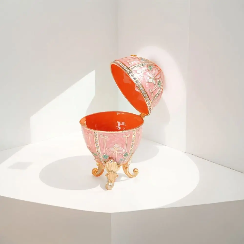 

Beautiful Design Enamel Easter Egg Ornament European Style Creative Decor Easter Egg Jewelry Box Luxury Gift Jewelry Box