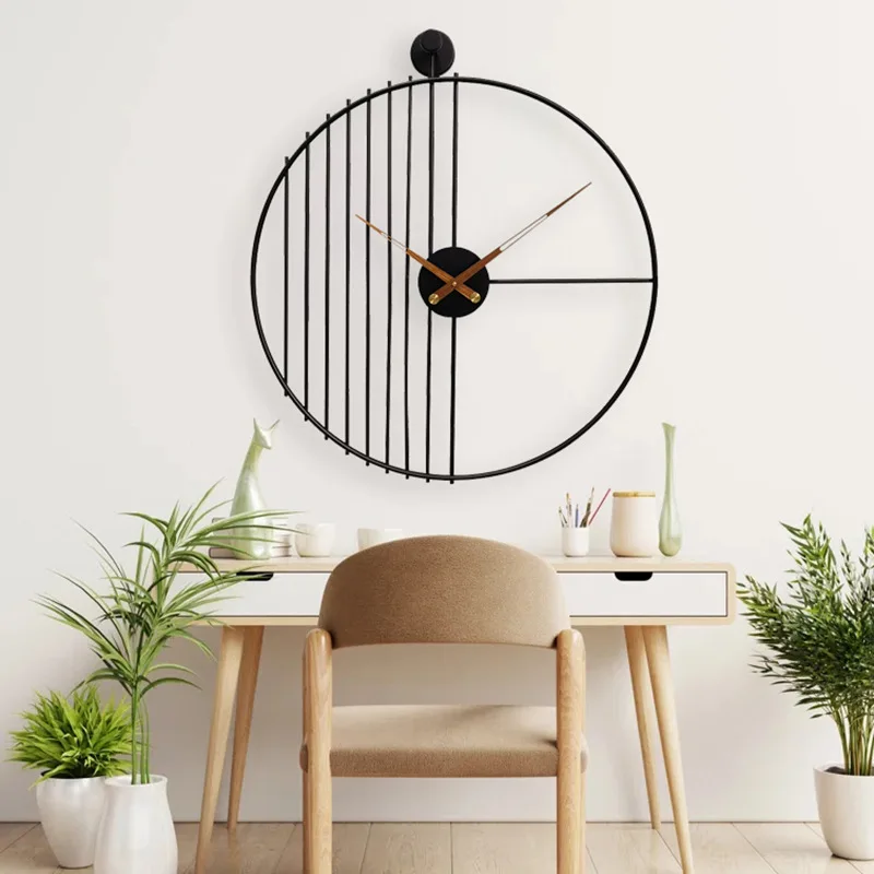 New simple silent clock restaurant sofa background wall decoration art clock wooden pointer wall clock