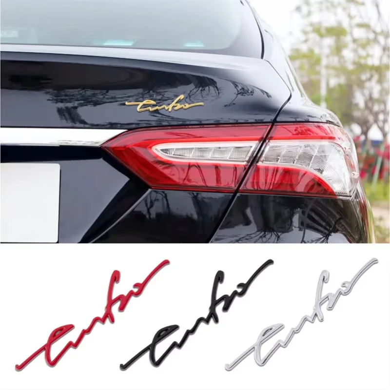 3D Metal Universal Turbo Emblem Creative Letter Logo Car Rear Trunk Decal Adhesive Sticker Boost Badge Auto Styling Accessories