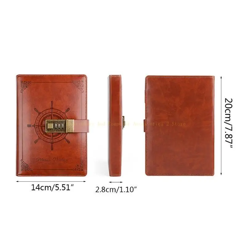 Notepad cuaderno PU para con contraseña Bloqueo bloqueo Portable Potepad B6 B6