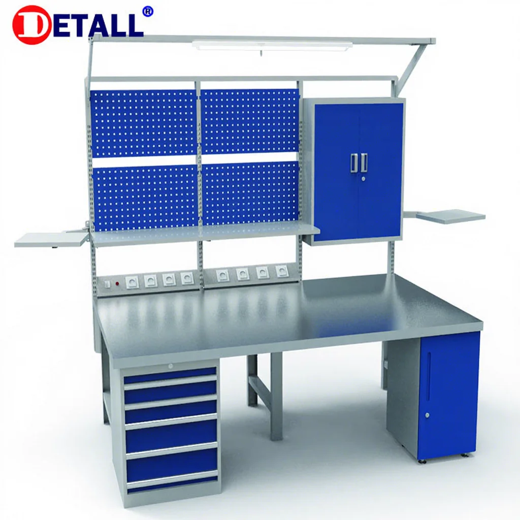 

Heavy Duty Workbench with Large Storage Industrial Electronics Repair Station for Warehouse Use Professional Worktable Pro
