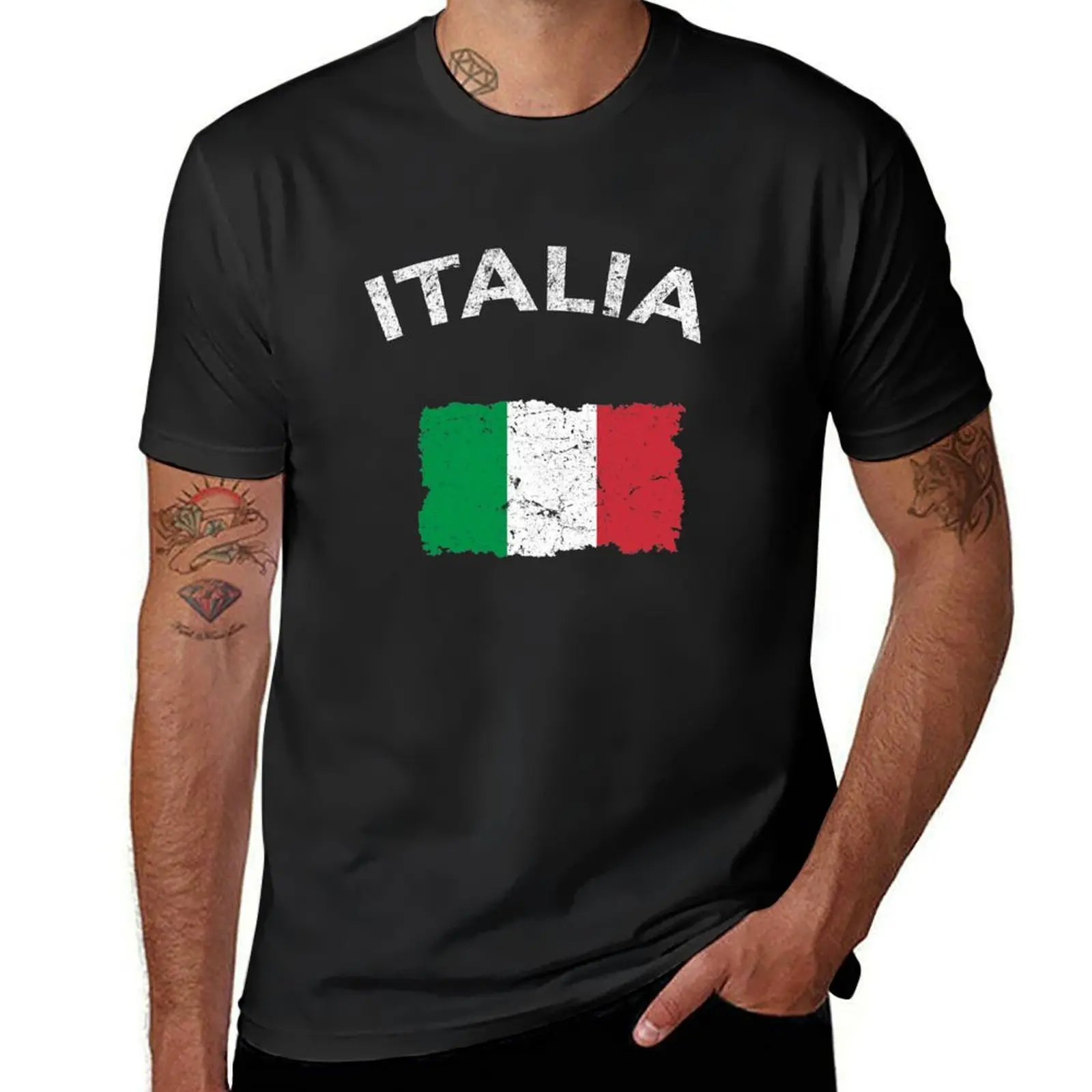 

Vintage Italian Flag T-Shirt summer clothes customs design your own plain graphics mens graphic t-shirts funny