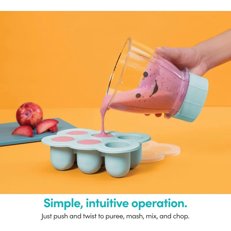 NutriBullet NBY-50100 نظام صنع الطعام الكامل للأطفال، 32 أونصة، أبيض، أزرق، شفاف