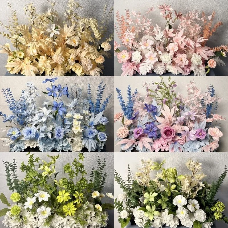Wedding finished product simulation silk flower ground arrangement flower road flower hotel scene decoration arrangement