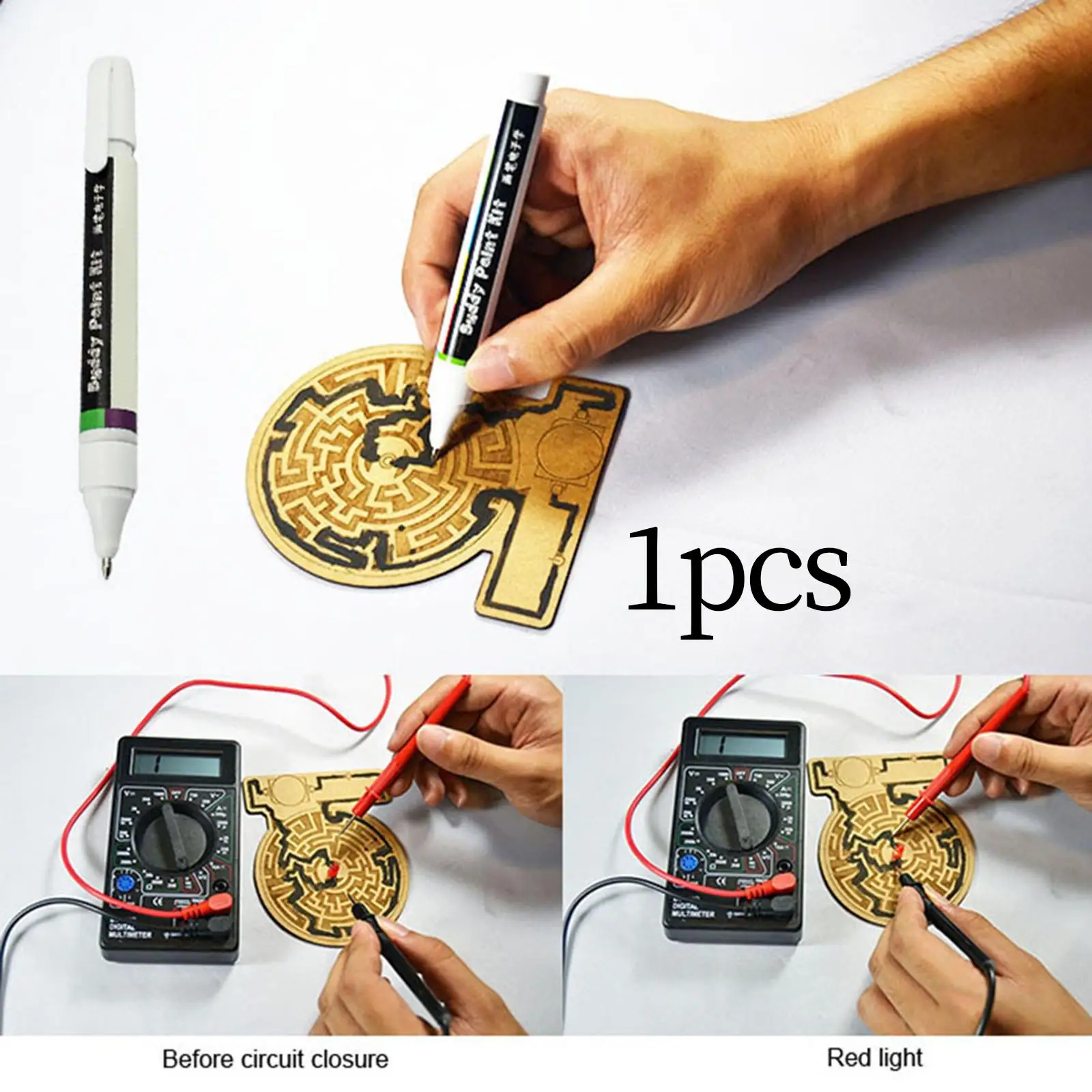Draw Circuits Instantly Electronic Circuit Tool Conductive Paint Pen for Creative Science Experiment Educational Kit